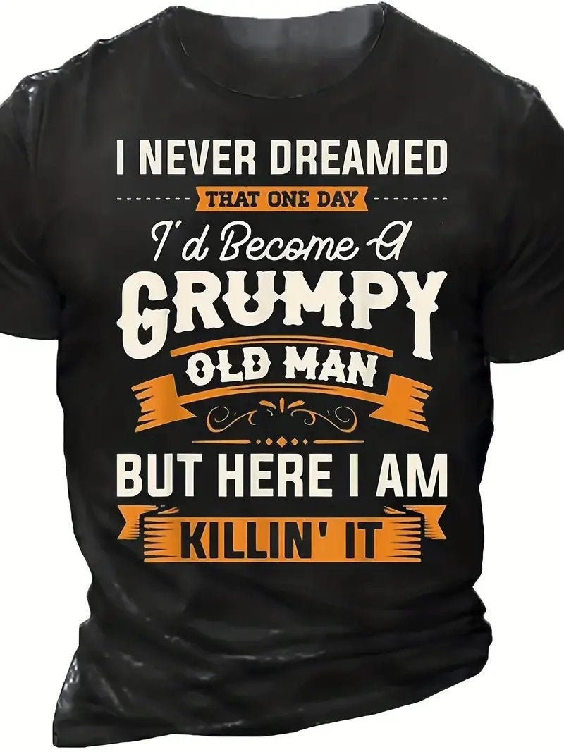 Camiseta de cuello redondo con dibujos animados de anime para hombre