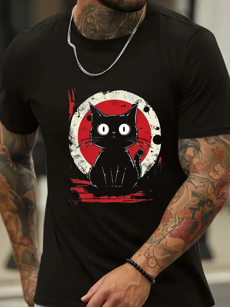 Camiseta de verano para hombre con estampado 3D de bloques de color