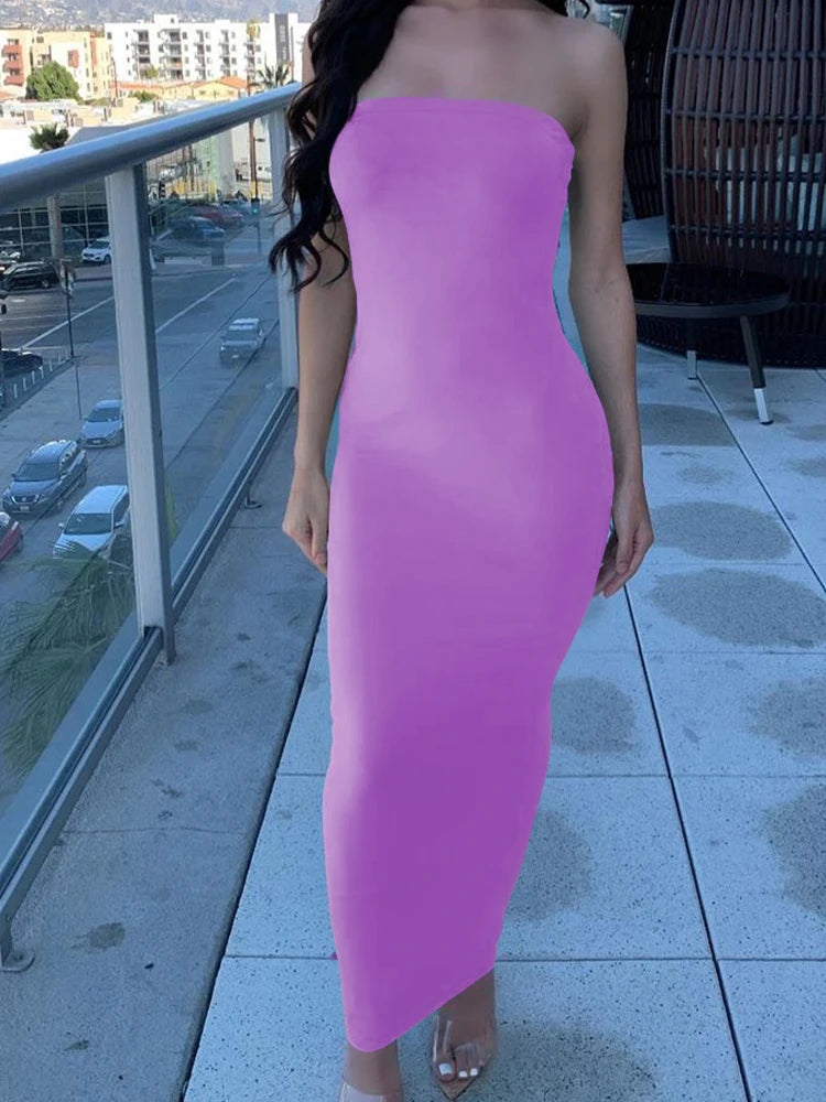 Vestido playero largo sin mangas con escote en el pecho para mujer, sexy, de verano
