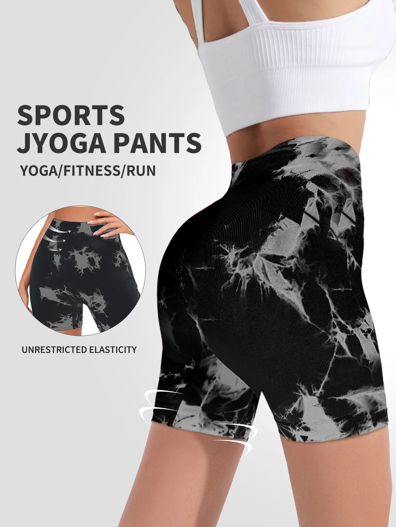Leggings sin costuras con efecto tie-dye para mujer, pantalones de yoga de cintura alta, mallas elásticas que levantan los glúteos, leggings deportivos de cintura ancha