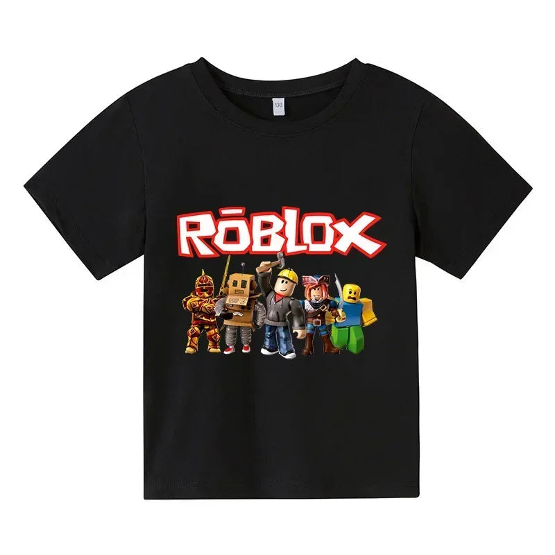 Camiseta infantil Roblox 2026, camiseta deportiva de videojuegos para niño, camiseta infantil de manga corta con dibujos animados, ropa informal estilo Harajuku urbano.