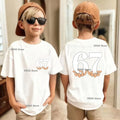 Camiseta de algodón para niños, de verano, con estampado de números 67, seis y siete, de manga corta, cómoda y moderna.