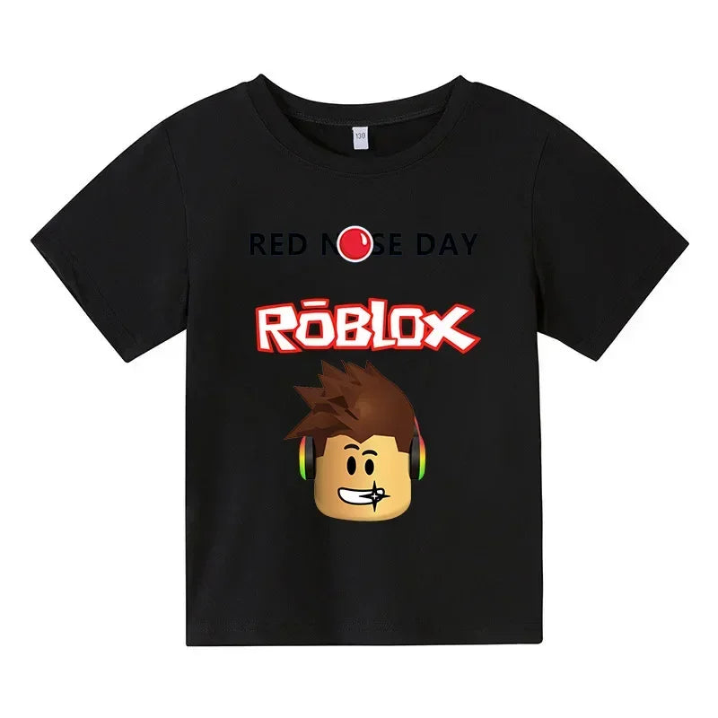 Camiseta infantil Roblox 2026, camiseta deportiva de videojuegos para niño, camiseta infantil de manga corta con dibujos animados, ropa informal estilo Harajuku urbano.