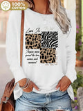 Camiseta informal holgada con estampado de mariposas y cuello redondo para mujer, 100 % algodón, a la moda, para primavera y otoño Long Sleeve T-shirt Base Shirt