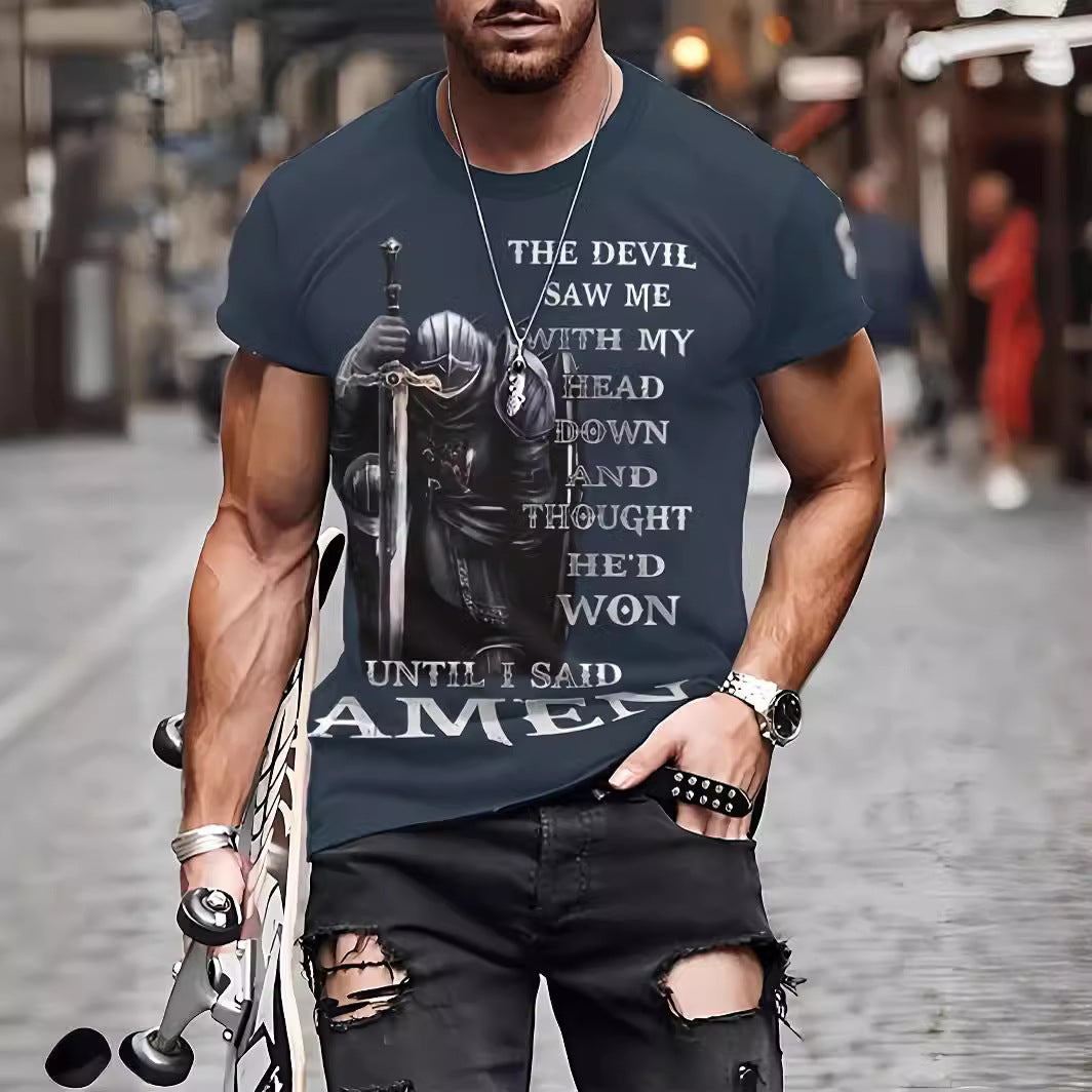 3D Printed T-shirt Men's Summer Casual Breathable Short Sleeve Top