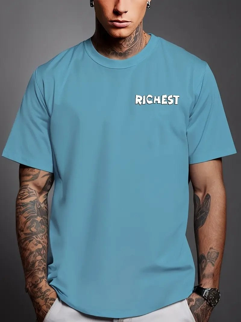 Camiseta de cuello redondo con dibujos animados de anime para hombre