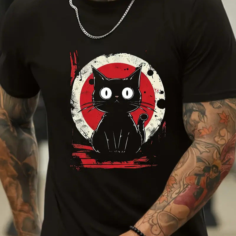 Camiseta de verano para hombre con estampado 3D de bloques de color