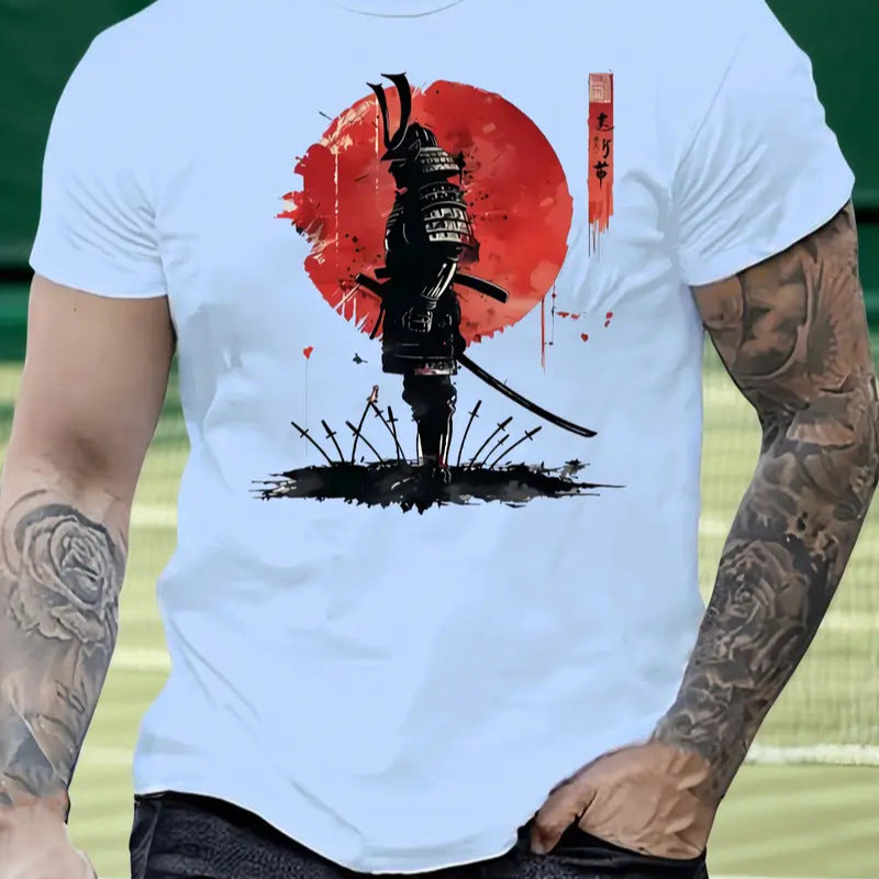 Camiseta de verano para hombre con estampado 3D de bloques de color